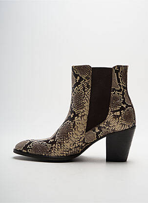 Bottines/boots matière lisse talon de 7 à 9cm beige REQINS femme