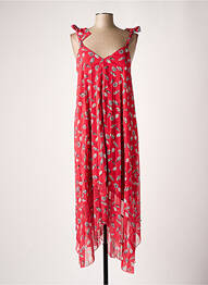 Robe longue manches bretelles ajustables fines bretelles rose SALSA femme