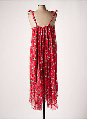 Robe longue imprimé fantaisie fines bretelles rose SALSA femme
