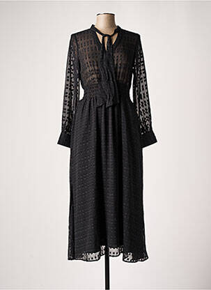Robe longue manches longues manches longues noir SALSA femme