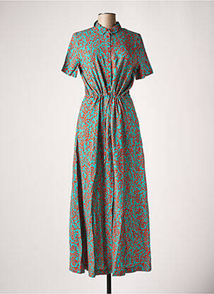 Robe longue manches courtes manches courtes bleu LE PETIT BAIGNEUR femme