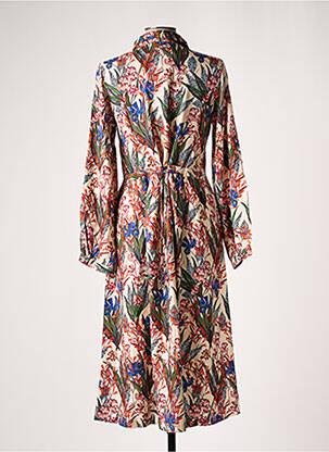 Robe mi-longue imprimé fleurs manches longues beige LE PETIT BAIGNEUR femme