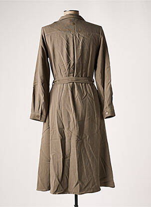 Robe mi-longue manches longues manches longues vert LE PETIT BAIGNEUR femme