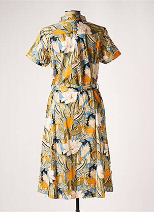 Robe mi-longue imprimé fleurs manches courtes vert LE PETIT BAIGNEUR femme