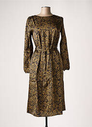 Robe mi-longue coupe fluide manches longues vert LE PETIT BAIGNEUR femme