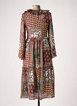 Robe longue manches longues manches longues marron SALSA femme