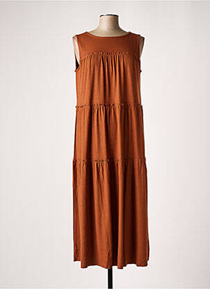 Robe mi-longue sans manche sans manche marron SALSA femme