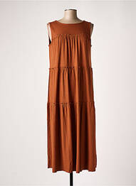 Robe mi-longue sans manche sans manche marron SALSA femme