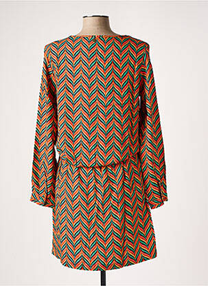 Robe mi-longue manches longues manches longues orange LE PETIT BAIGNEUR femme