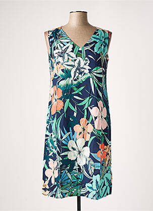 Robe mi-longue imprimé fleurs sans manche bleu LE PETIT BAIGNEUR femme
