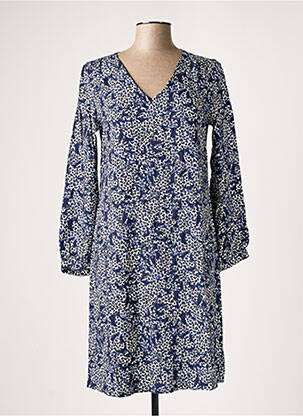 Robe mi-longue manches longues manches longues bleu LE PETIT BAIGNEUR femme