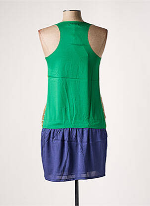 Robe mi-longue coupe fluide sans manche vert SEE U SOON femme
