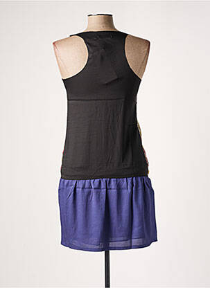 Robe mi-longue coupe fluide sans manche noir SEE U SOON femme