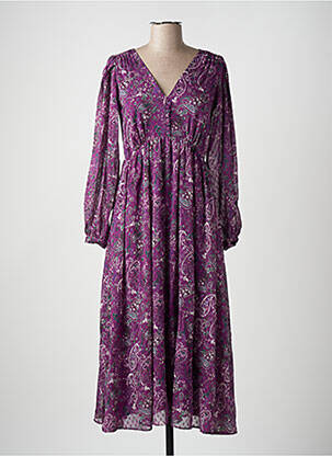 Robe longue manches longues manches longues violet SALSA femme