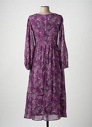 Robe longue manches longues manches longues violet SALSA femme