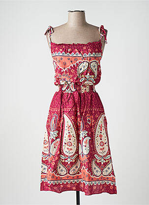 Robe mi-longue fines bretelles rose VILA femme