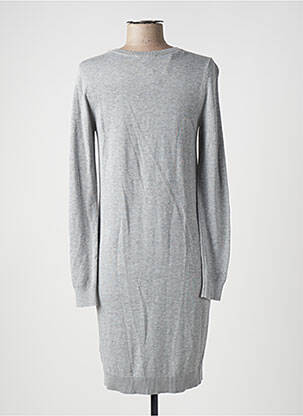 Robe pull tissage chiné manches longues gris CAMAIEU femme