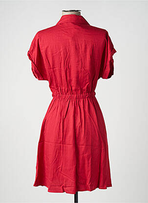 Robe mi-longue manches courtes manches courtes rouge CAMAIEU femme