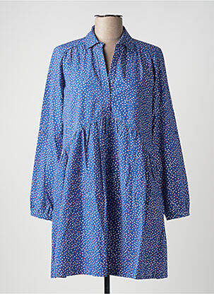 Robe courte coupe évasée manches longues bleu SALSA femme
