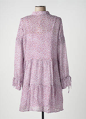 Robe courte coupe évasée manches longues rose SALSA femme