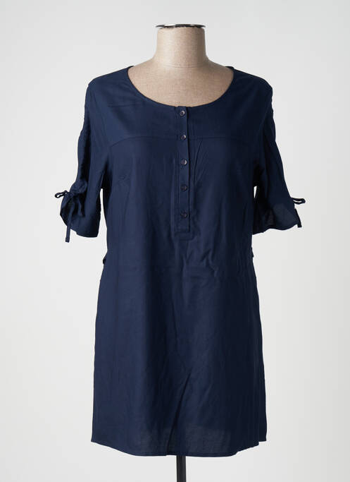 Robe courte manches courtes manches courtes bleu BLANCHEPORTE femme