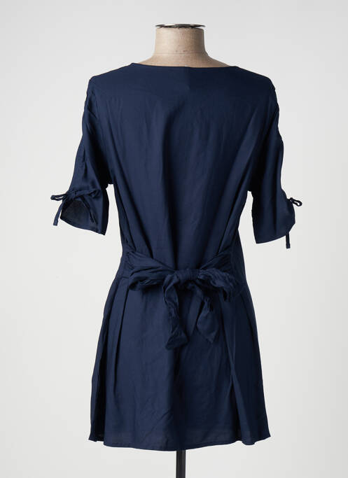 Robe courte manches courtes manches courtes bleu BLANCHEPORTE femme