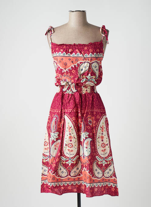 Robe mi-longue rose VILA pour femme