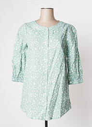 Tunique manches longues fermeture boutonnée sur le devant vert BLANCHEPORTE femme