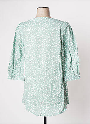 Tunique manches longues fermeture boutonnée sur le devant vert BLANCHEPORTE femme