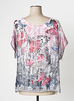 Blouse légère et transparente manches courtes blanc MOKA'S femme