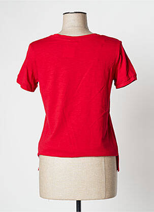 T-shirt sérigraphie manches courtes rouge CAMAIEU femme