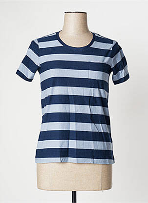 T-shirt stretch manches courtes bleu MUJI femme