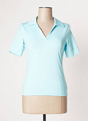 Polo stretch manches courtes bleu PATRIZIA DINI femme