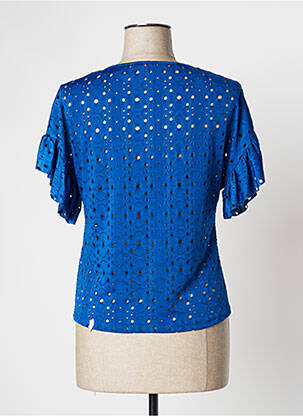 T-shirt coupe cintrée manches courtes bleu CAMAIEU femme