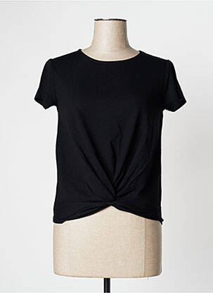 T-shirt stretch manches courtes noir CAMAIEU femme