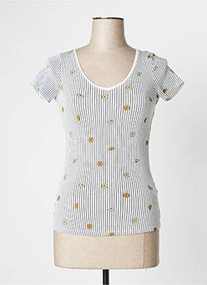 T-shirt Manches Courtes Camaïeu - Taille S (Petite) - Coton Orange - Occasion Très Bon état