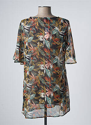 Tunique manches courtes légère et transparente noir BLANCHEPORTE femme