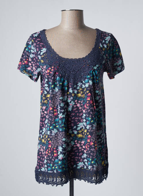 Tunique manches courtes bleu BLANCHEPORTE pour femme