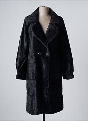 Manteau long coupe droite sans capuche noir LA FIANCEE DU MEKONG femme
