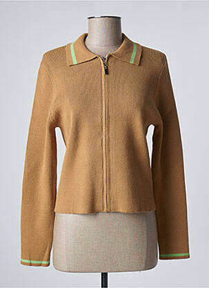 Gilet manches longues stretch beige LAAGAM femme