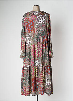 Robe longue manches longues manches longues marron SALSA femme