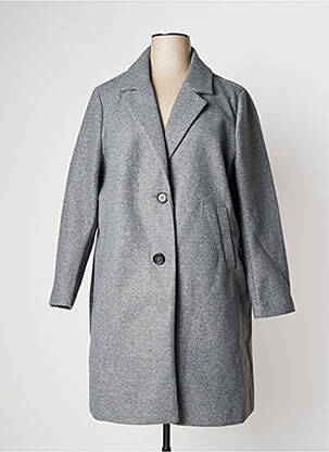 Manteau long coupe droite sans capuche gris MODAVISTA femme