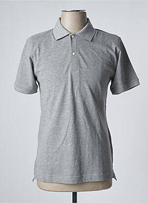 Polo tissage chiné manches courtes gris DAN JOHN homme
