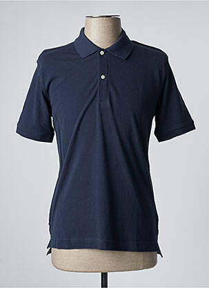 Polo tissage chiné manches courtes bleu DAN JOHN homme