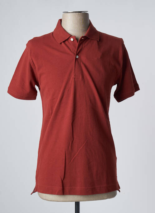 Polo tissage chiné manches courtes orange DAN JOHN homme