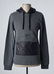 Sweat-shirt à capuche finition bords-côtes manches longues gris LIBERTO homme
