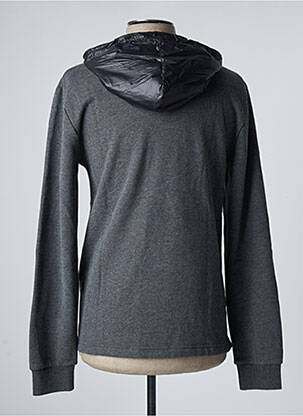 Sweat-shirt à capuche finition bords-côtes manches longues gris LIBERTO homme