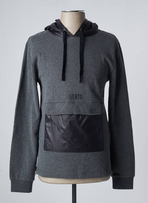 Sweat-shirt à capuche gris LIBERTO pour homme