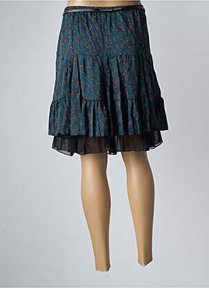 Jupe courte coupe évasée bleu MOKA'S femme