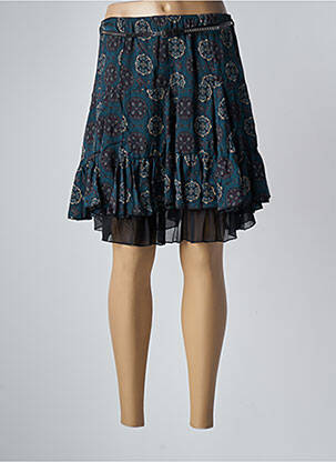 Jupe courte coupe évasée bleu MOKA'S femme